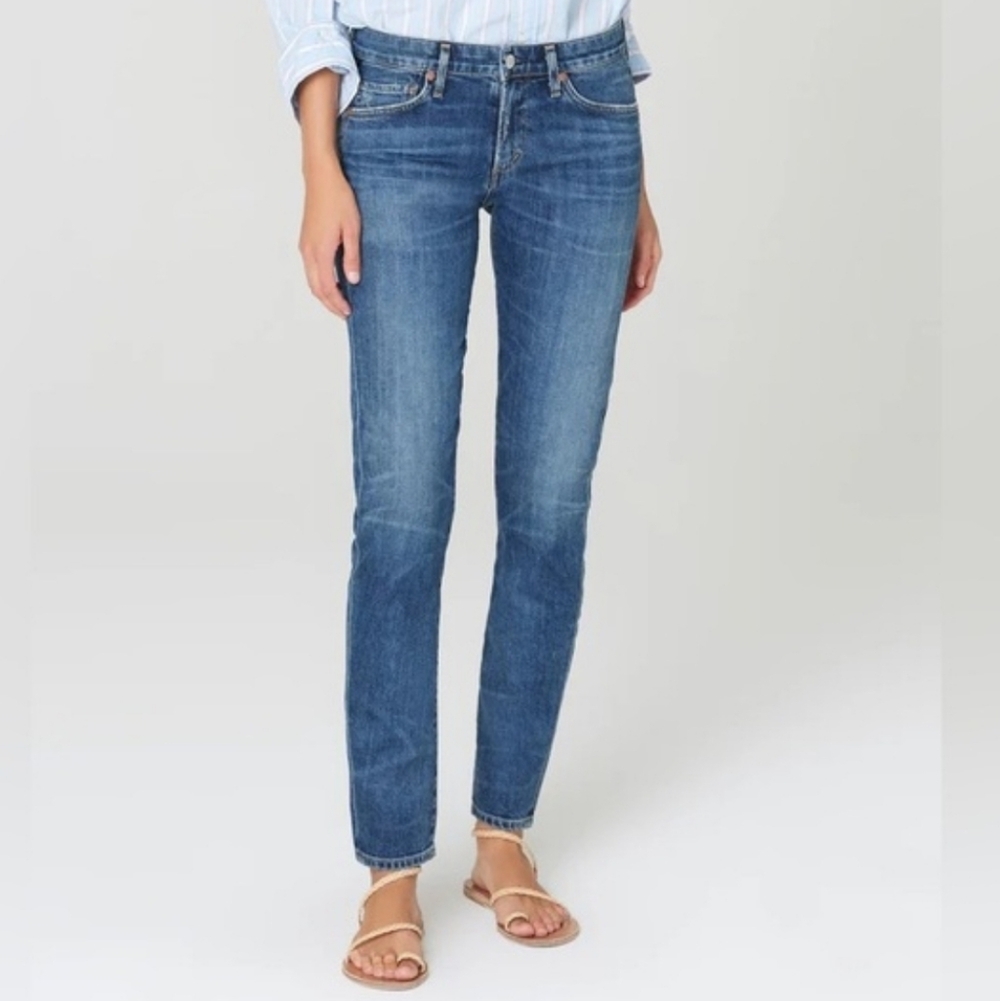 Citizens Of Humanity Womens Racer Low Rise Skinny Jeans Dark Denim